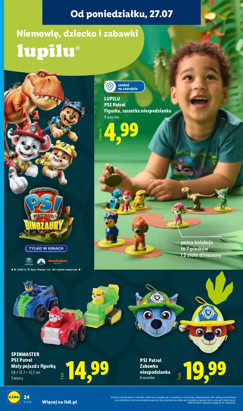 Gazetka promocyjna Lidl - Gazetka ważna od 27.07. do 01.08. - ważna 27.07 do 01.08.2026 - strona 26 - produkty: Dinozaur, Pojazd, Psi Patrol, Ser, Zabawka