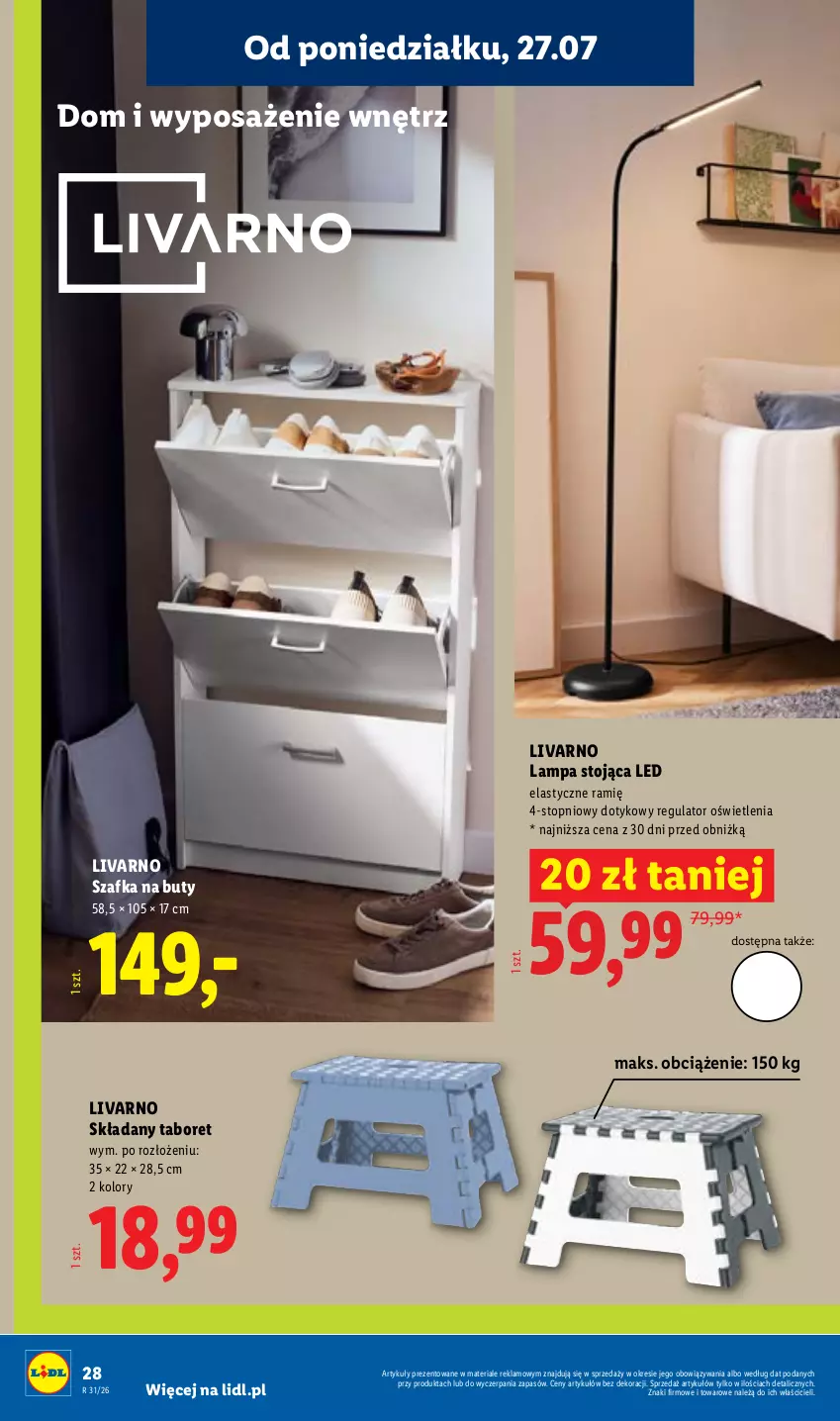 Gazetka promocyjna Lidl - Gazetka ważna od 27.07. do 01.08. - ważna 27.07 do 01.08.2026 - strona 32 - produkty: Buty, Ivar, Lampa, Szafka, Szafka na buty, Taboret, Top