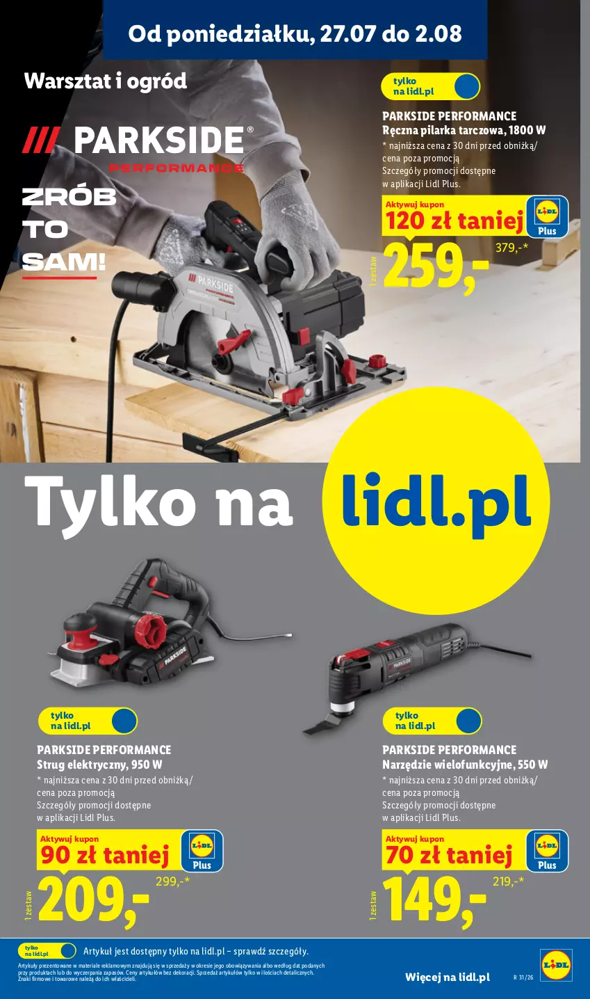 Gazetka promocyjna Lidl - Gazetka ważna od 27.07. do 01.08. - ważna 27.07 do 01.08.2026 - strona 33 - produkty: Ogród, Parkside, Pilarka tarczowa
