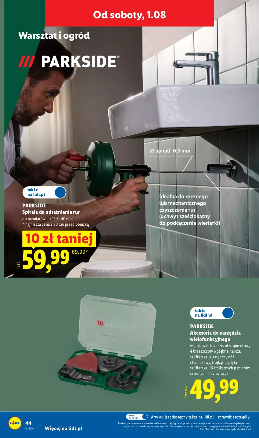 Gazetka promocyjna Lidl - Gazetka ważna od 27.07. do 01.08. - ważna 27.07 do 01.08.2026 - strona 50 - produkty: Ogród, Papier, Parkside, Płyta