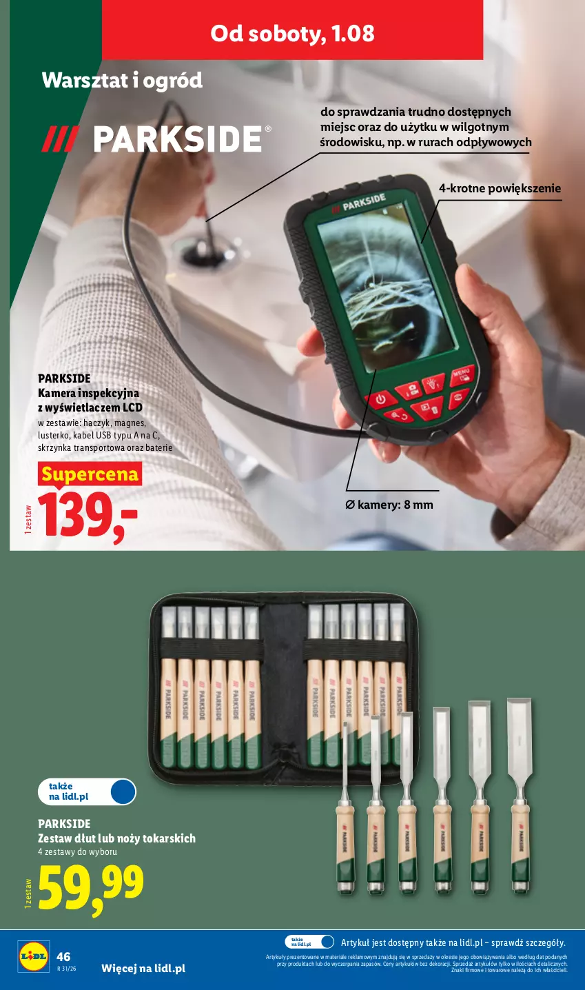 Gazetka promocyjna Lidl - Gazetka ważna od 27.07. do 01.08. - ważna 27.07 do 01.08.2026 - strona 52 - produkty: Haczyk, Kabel USB, Kamera, Kamery, LG, Noż, Ogród, Parkside, Por, Rura, Sport, Tran