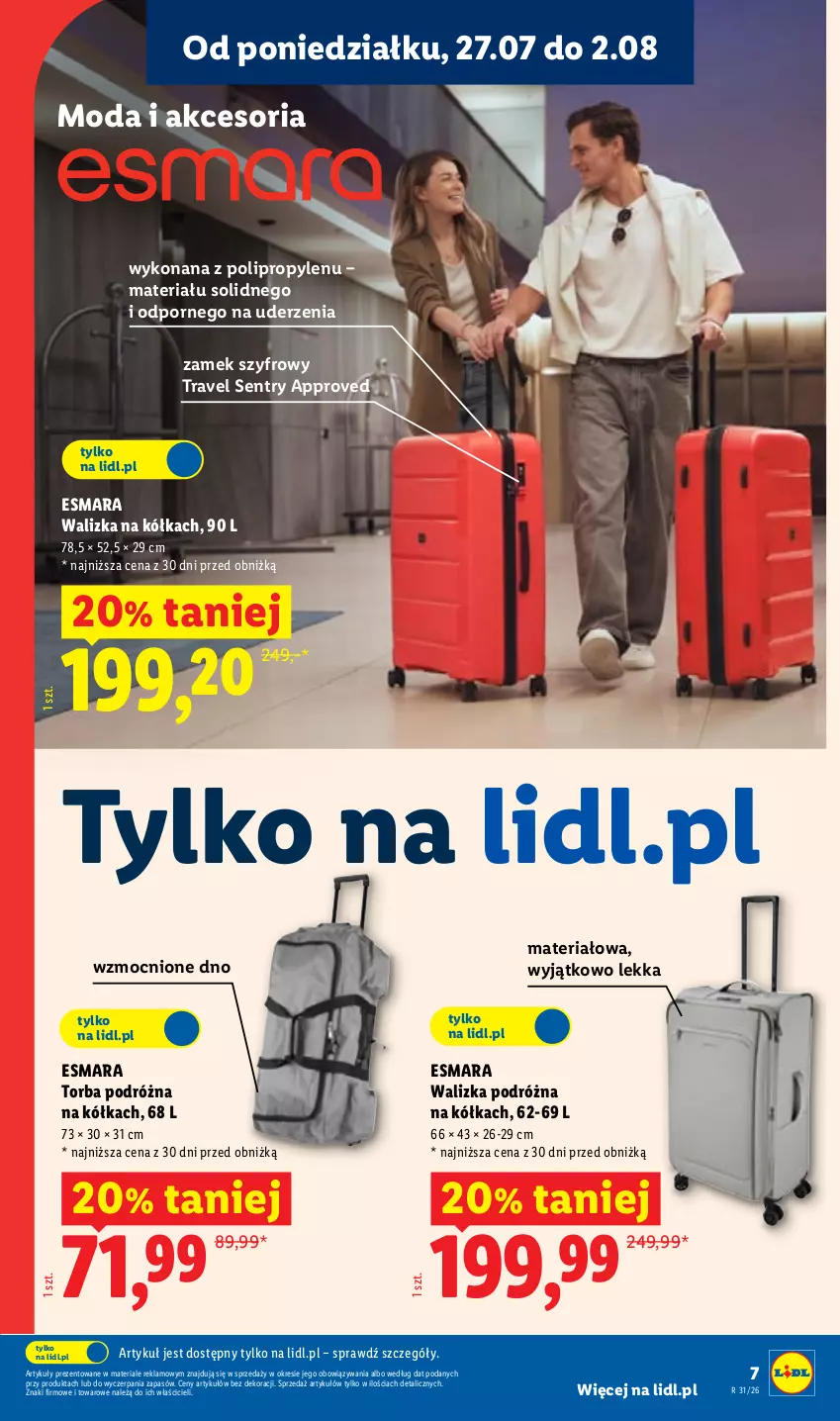 Gazetka promocyjna Lidl - Gazetka ważna od 27.07. do 01.08. - ważna 27.07 do 01.08.2026 - strona 7 - produkty: Moda, Por, Torba, Walizka