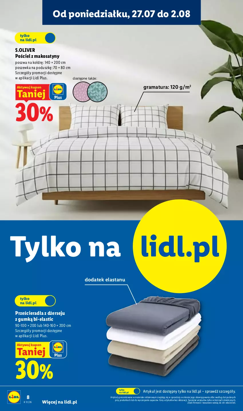 Gazetka promocyjna Lidl - Gazetka ważna od 27.07. do 01.08. - ważna 27.07 do 01.08.2026 - strona 8 - produkty: Gra, Pościel, Poszewka, Rama, S.Oliver