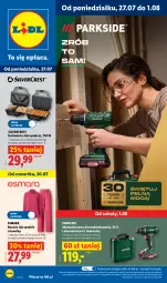 Gazetka promocyjna Lidl - Gazetka ważna od 27.07. do 01.08. - Gazetka - ważna od 01.08 do 01.08.2026 - strona 1 - produkty: Parkside, Silvercrest, Akumulatorowa wiertarkowkrętark, Kosz, Gofrownica, Wiertarkowkrętarka, Koszula, Tarka, Wkręt, Wkrętarka, Spodnie, Akumulator