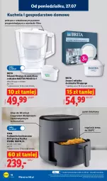 Gazetka promocyjna Lidl - Gazetka ważna od 27.07. do 01.08. - Gazetka - ważna od 01.08 do 01.08.2026 - strona 16 - produkty: Dzbanek filtrujący, Dzbanek, Brit, Kuchnia, Tefal, Wkład filtrujący, Brita, Pokrywa, Fa