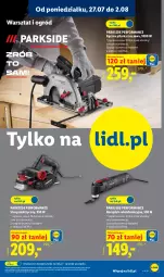 Gazetka promocyjna Lidl - Gazetka ważna od 27.07. do 01.08. - Gazetka - ważna od 01.08 do 01.08.2026 - strona 33 - produkty: Parkside, Pilarka tarczowa, Ogród