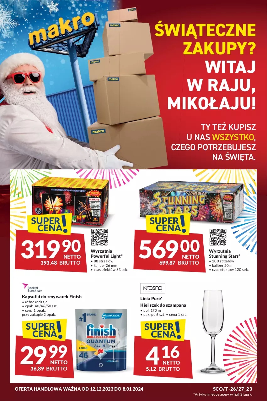 Gazetka promocyjna Makro - Najlepsze oferty - ważna 12.12.2023 do 08.01.2024 - strona 1 - produkty: Finish, Kieliszek, Pur, Strzałów, Wyrzutnia