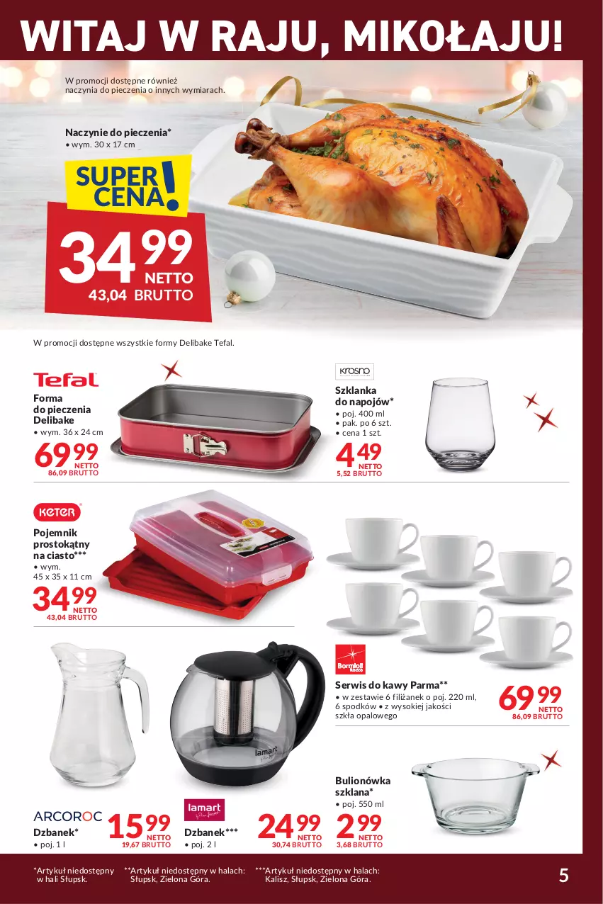 Gazetka promocyjna Makro - Najlepsze oferty - ważna 12.12.2023 do 08.01.2024 - strona 5 - produkty: Bulion, Dzbanek, Fa, Forma do pieczenia, LANA, Lion, Piec, Pojemnik, Ser, Sok, Szklanka, Tefal