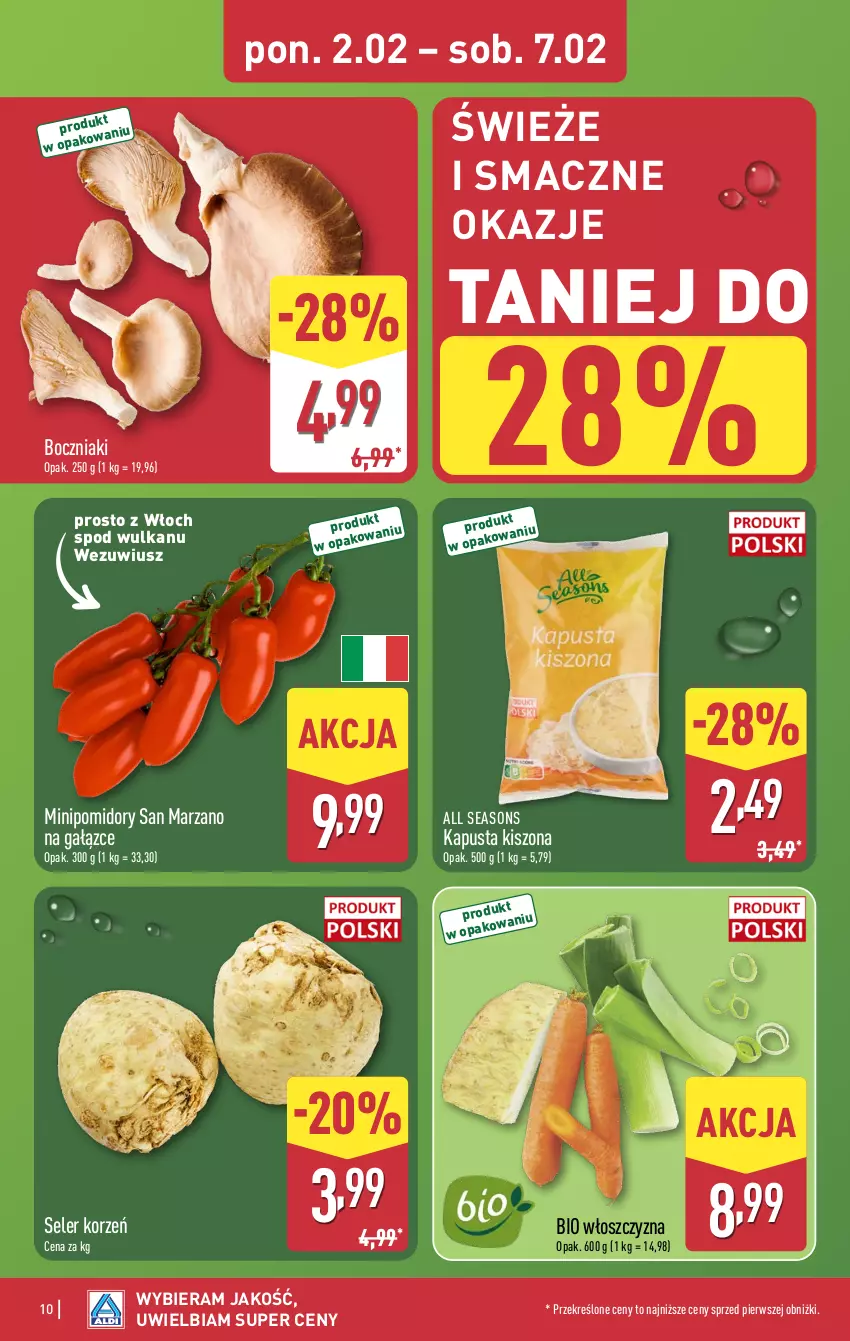 Gazetka promocyjna Aldi - Oferta weekendowa - ważna 05.02 do 07.02.2026 - strona 10 - produkty: All Seasons, Boczniak, Pomidory, Seler korzeń