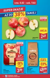 Gazetka promocyjna Aldi - Oferta weekendowa - Gazetka - ważna od 07.02 do 07.02.2026 - strona 2 - produkty: Ser, Kawa ziarnista, Królewski, Kawa, Lavazza, Jabłka