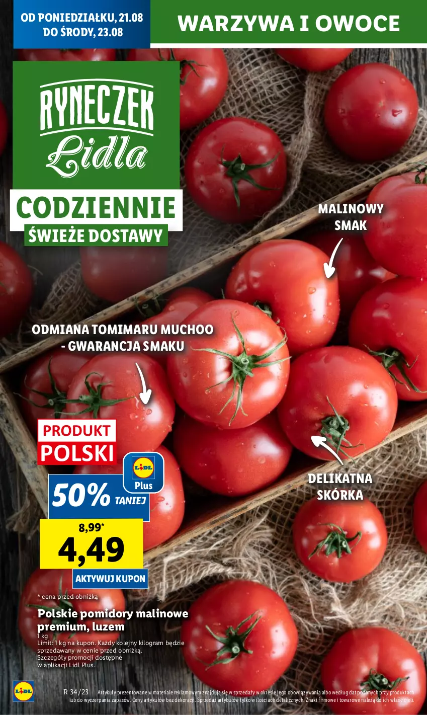 Gazetka promocyjna Lidl - GAZETKA - ważna 21.08 do 27.08.2023 - strona 14 - produkty: Gra, Olej, Owoce, Pomidory, Warzywa, Warzywa i owoce