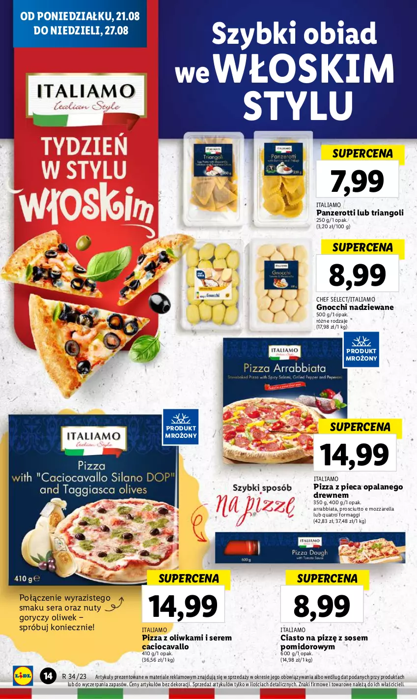 Gazetka promocyjna Lidl - GAZETKA - ważna 21.08 do 27.08.2023 - strona 20 - produkty: Gnocchi, Maggi, Mozzarella, Nuty, Piec, Pizza, Prosciutto, Ser, Sos