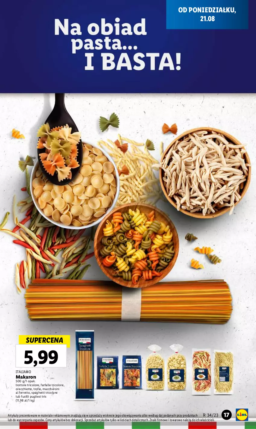 Gazetka promocyjna Lidl - GAZETKA - ważna 21.08 do 27.08.2023 - strona 23 - produkty: Fa, Makaron, Spaghetti