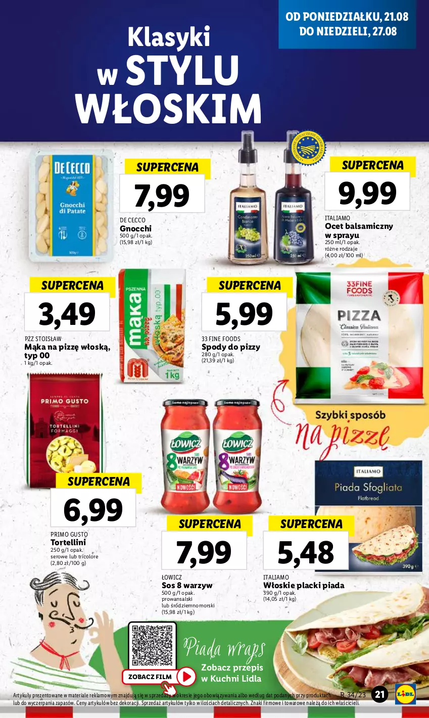 Gazetka promocyjna Lidl - GAZETKA - ważna 21.08 do 27.08.2023 - strona 27 - produkty: Gnocchi, Lack, Mąka, Ocet, Ocet balsamiczny, Ser, Sos