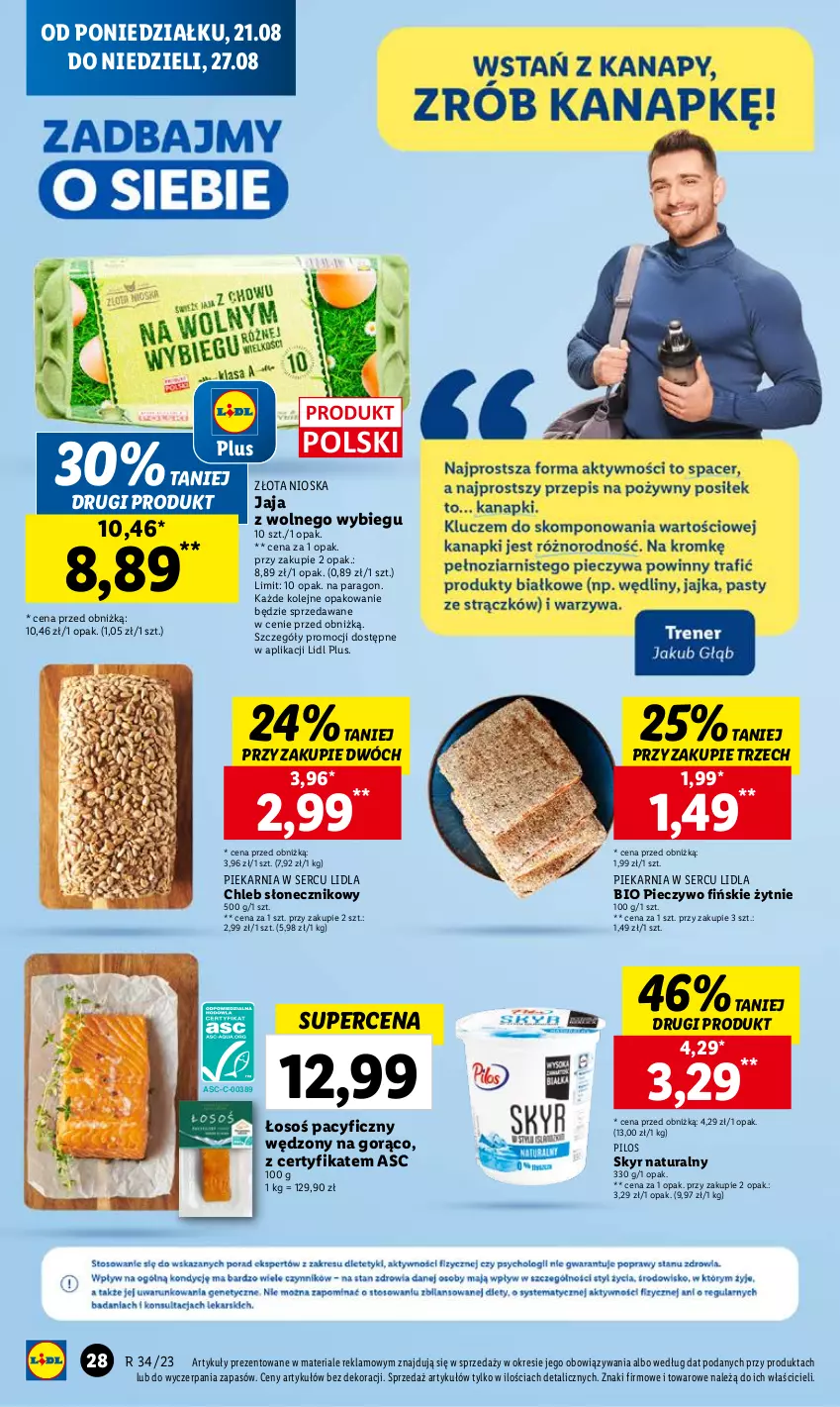 Gazetka promocyjna Lidl - GAZETKA - ważna 21.08 do 27.08.2023 - strona 34 - produkty: Chleb, Jaja, Jaja z wolnego wybiegu, Olej, Piec, Pieczywo, Pilos, Ser