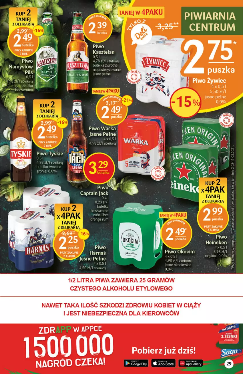 Gazetka promocyjna Delikatesy Centrum - Gazetka Delikatesy Centrum - ważna 07.10 do 13.10.2021 - strona 29 - produkty: Gra, Harnaś, Heineken, Koc, Lion, Noż, Okocim, Piec, Piwa, Piwo, Rum, Warka