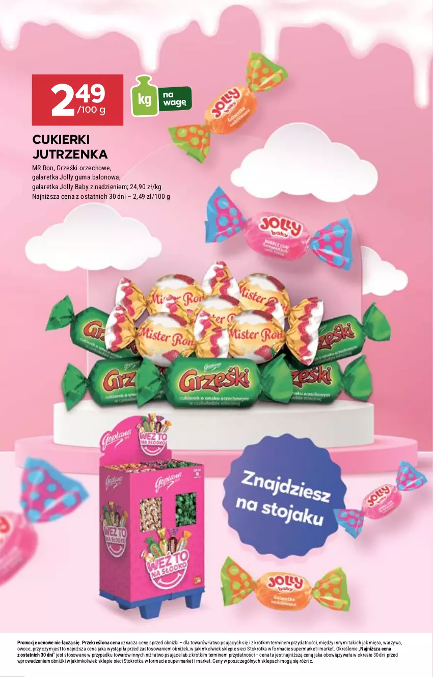 Gazetka promocyjna Stokrotka - Supermarket - ważna 13.06 do 19.06.2024 - strona 15 - produkty: Cukier, Cukierki, Gala, Galaretka, Grześki, Jutrzenka, Mięso, Owoce, Warzywa