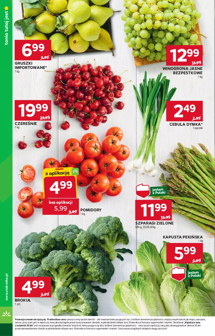 Gazetka promocyjna Stokrotka - Supermarket - ważna 13.06 do 19.06.2024 - strona 6 - produkty: Cebula, Gruszki, Mięso, Owoce, Pomidory, Por, Warzywa, Wino, Winogrona