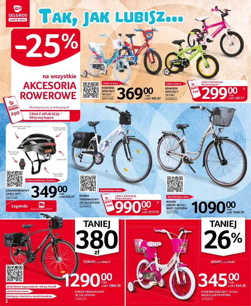 Gazetka promocyjna Selgros - Oferta przemysłowa - ważna 05.08 do 18.08.2021 - strona 2 - produkty: Dzieci, Gra, Kask, Kosz, Psi Patrol, Rama, Rower, Rowerek