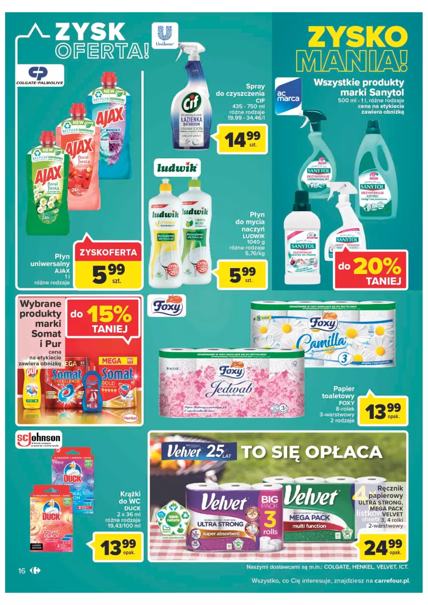 Gazetka promocyjna Carrefour - Gazetka Carrefour - ważna 13.09 do 24.09.2022 - strona 16 - produkty: Colgate, Kawa, LG, Palmolive, Papier, Pur, Ręcznik, Rolki, Somat, Velvet