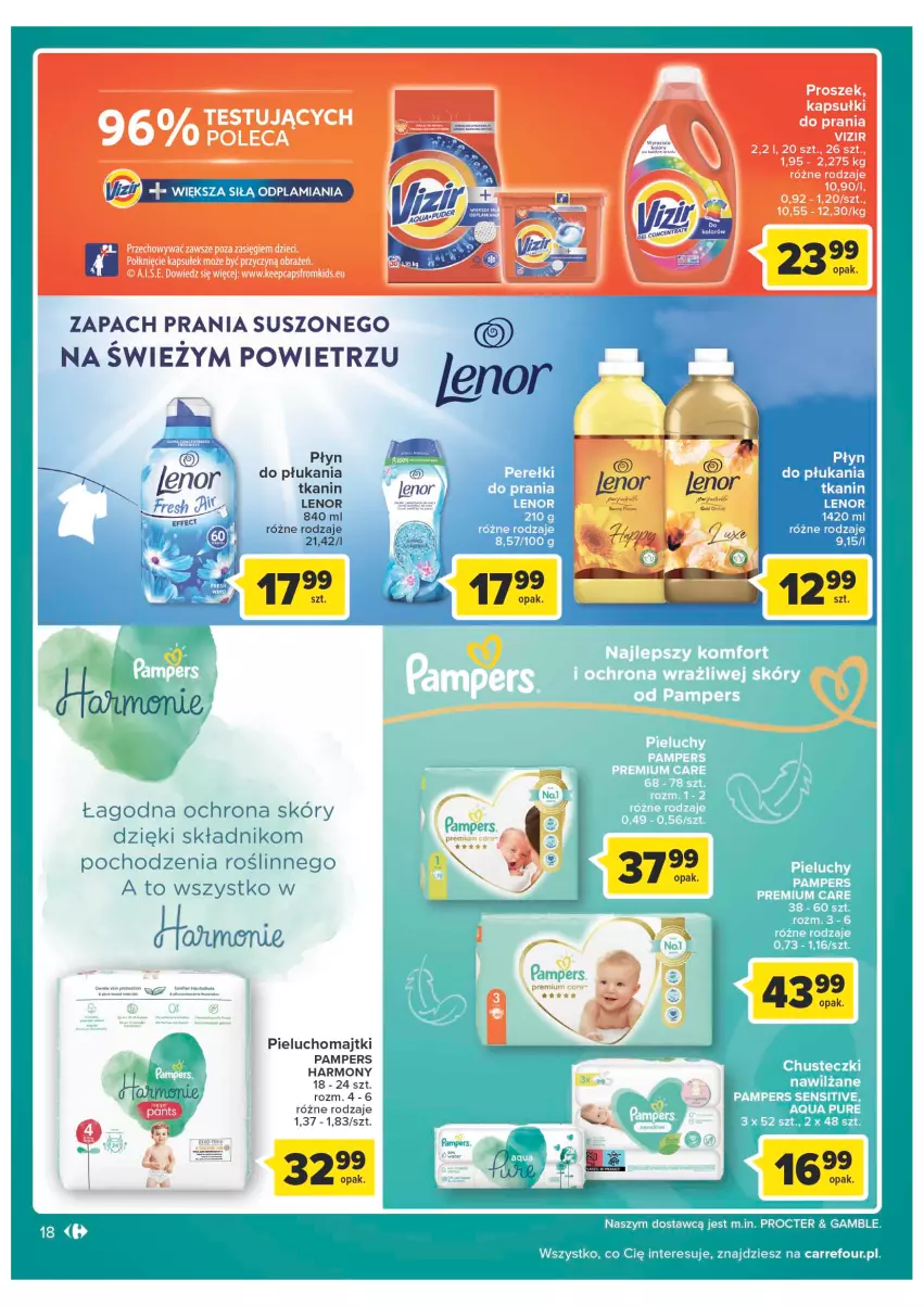 Gazetka promocyjna Carrefour - Gazetka Carrefour - ważna 13.09 do 24.09.2022 - strona 18 - produkty: Dzieci, Fa, Lenor, Majtki, Pampers, Pieluchomajtki, Płyn do płukania