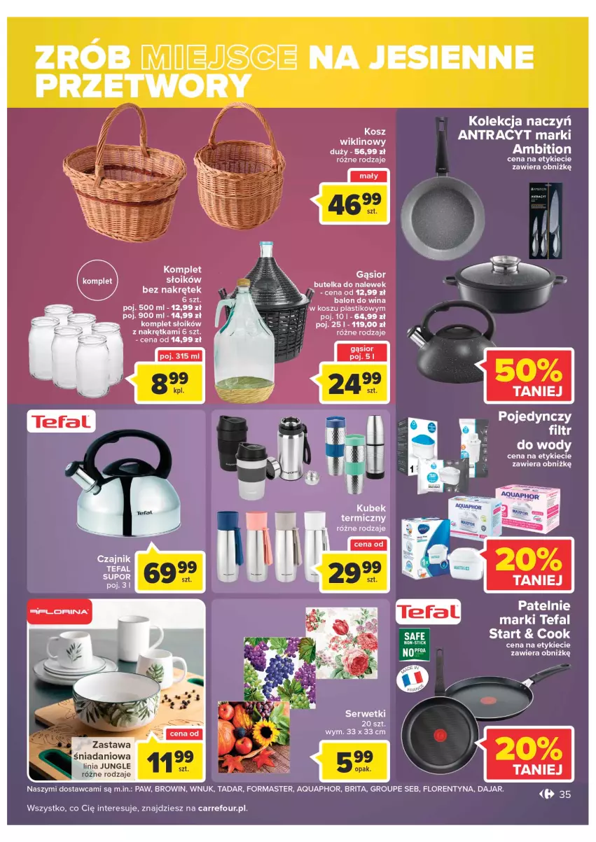 Gazetka promocyjna Carrefour - Gazetka Carrefour - ważna 13.09 do 24.09.2022 - strona 35 - produkty: Ambition, Aquaphor, Brit, Brita, Danio, Fa, Kosz, Por, Tefal