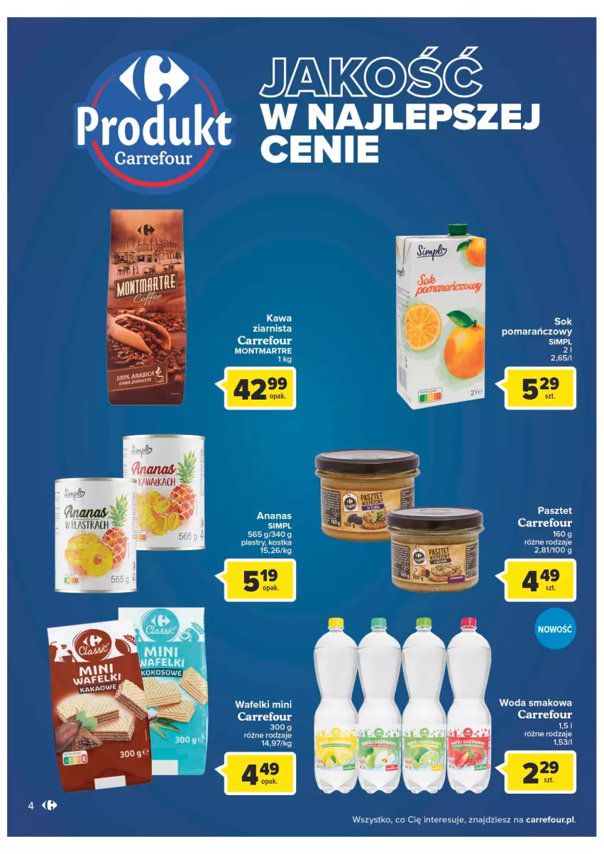 Gazetka promocyjna Carrefour - Gazetka Carrefour - ważna 13.09 do 24.09.2022 - strona 4 - produkty: Kawa, Pasztet, Woda