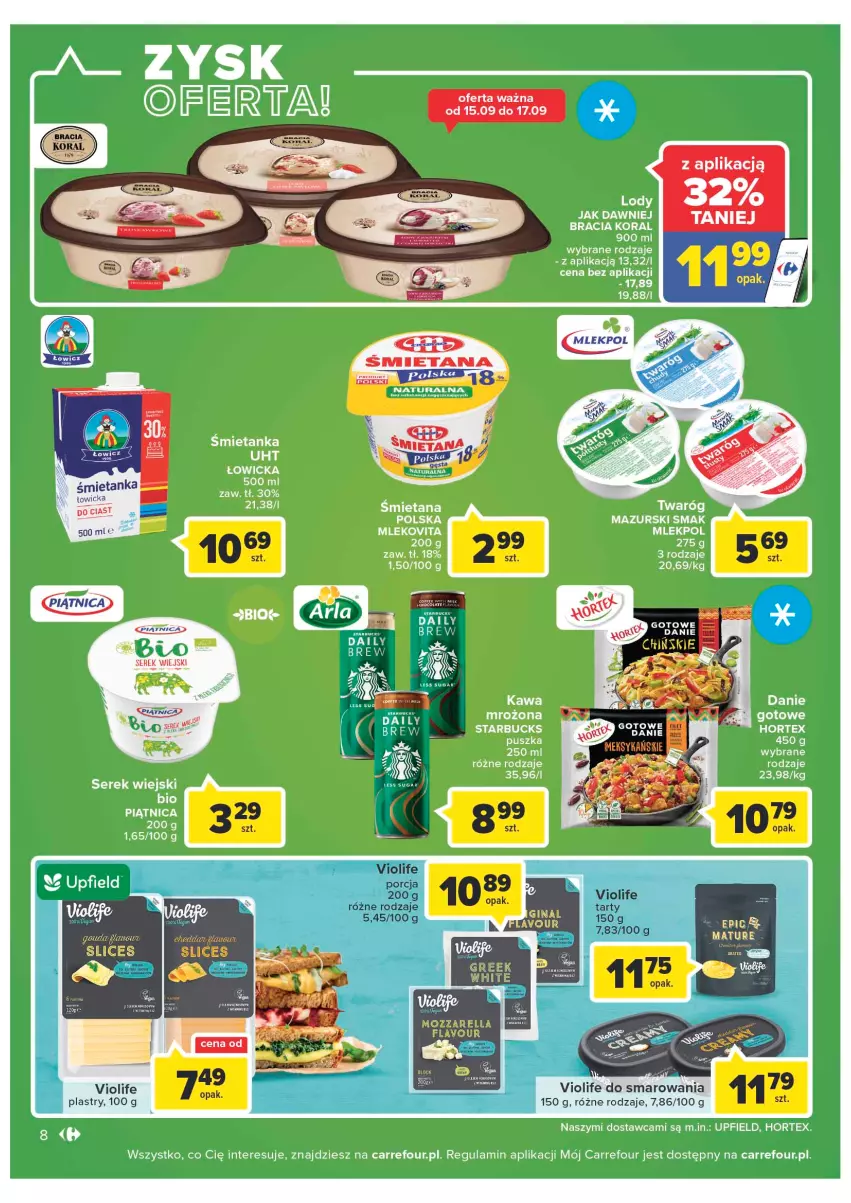 Gazetka promocyjna Carrefour - Gazetka Carrefour - ważna 13.09 do 24.09.2022 - strona 8 - produkty: Mozzarella, Piątnica, Por, Ser, Serek, Serek wiejski