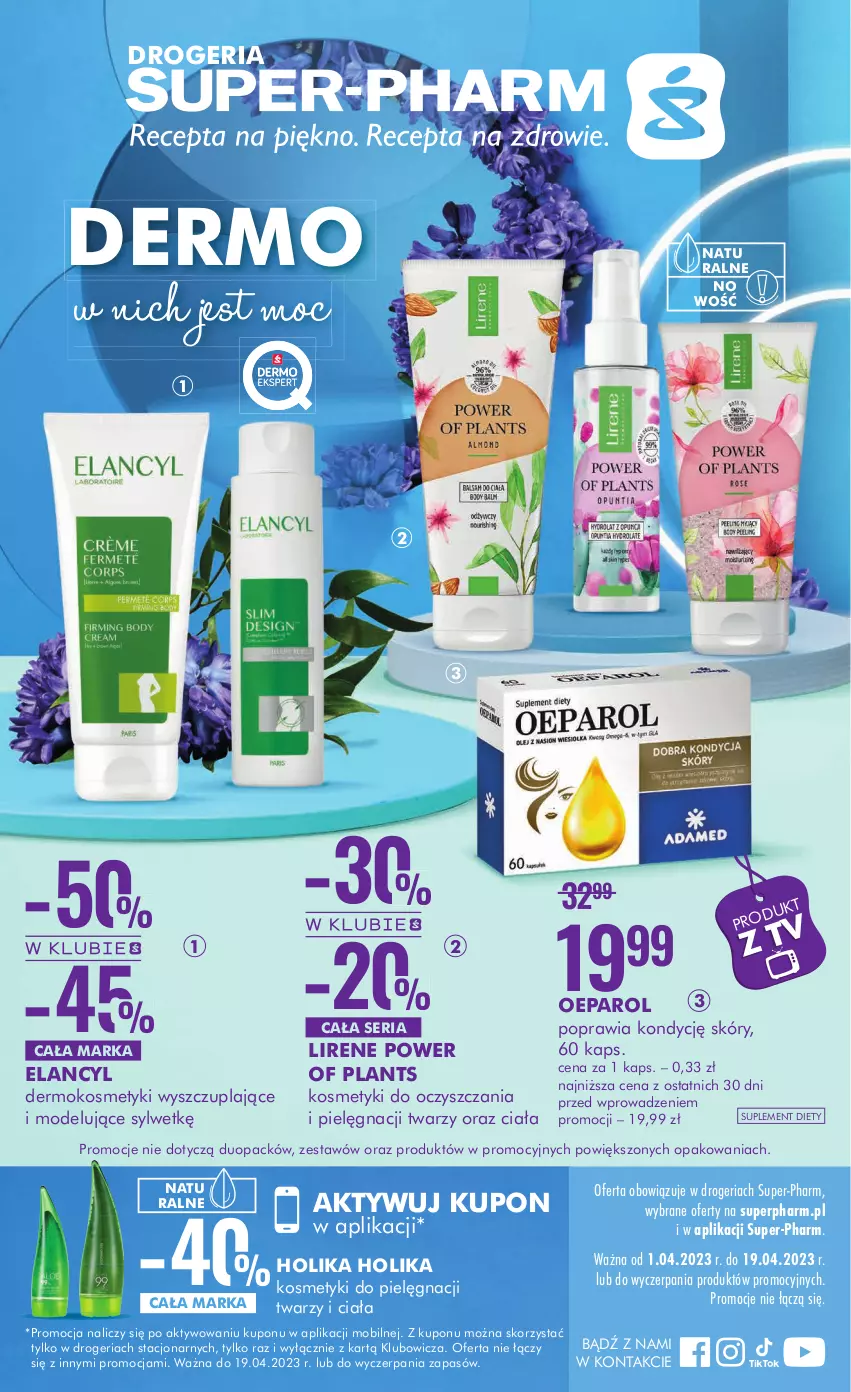 Gazetka promocyjna Super Pharm - Gazetka - ważna 01.04 do 19.04.2023 - strona 1 - produkty: Holika Holika, Kosmetyki do pielęgnacji, Lirene, Mobil, Ser, Suplement diety