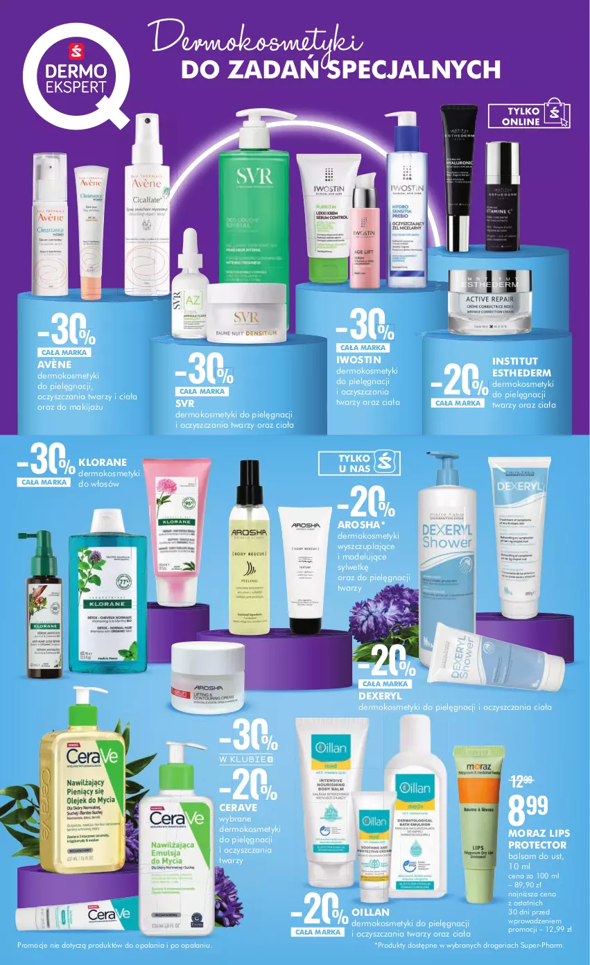 Gazetka promocyjna Super Pharm - Gazetka - ważna 01.04 do 19.04.2023 - strona 4 - produkty: Avène, Balsam do ust, CeraVe, Iwostin, Klorane, Kosmetyki do pielęgnacji, Makijaż, Moraz, Oillan, SVR