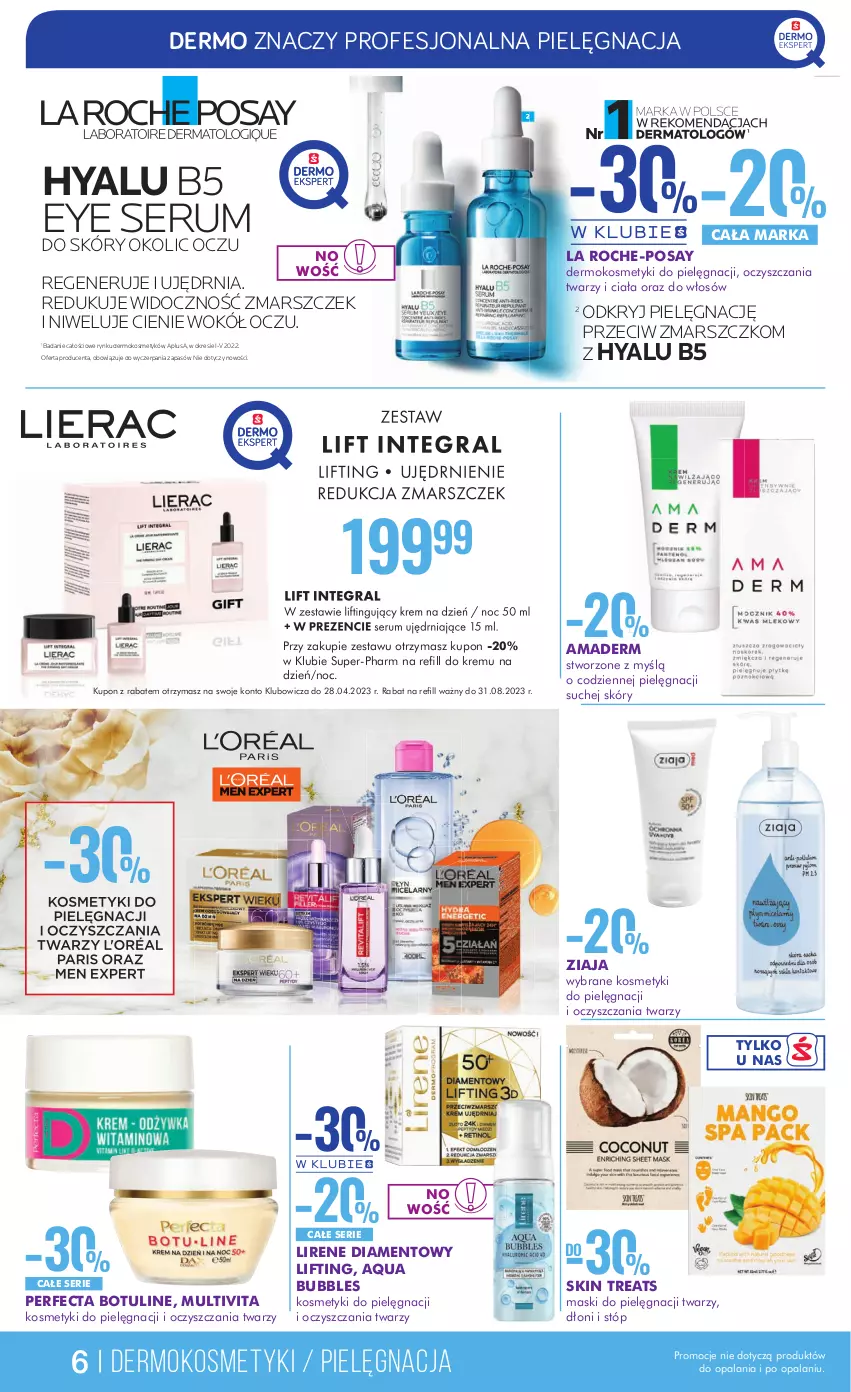 Gazetka promocyjna Super Pharm - Gazetka - ważna 01.04 do 19.04.2023 - strona 6 - produkty: Kosmetyki do pielęgnacji, La Roche-Posay, Lirene, Mars, Perfecta, Rum, Ser, Serum, Ziaja