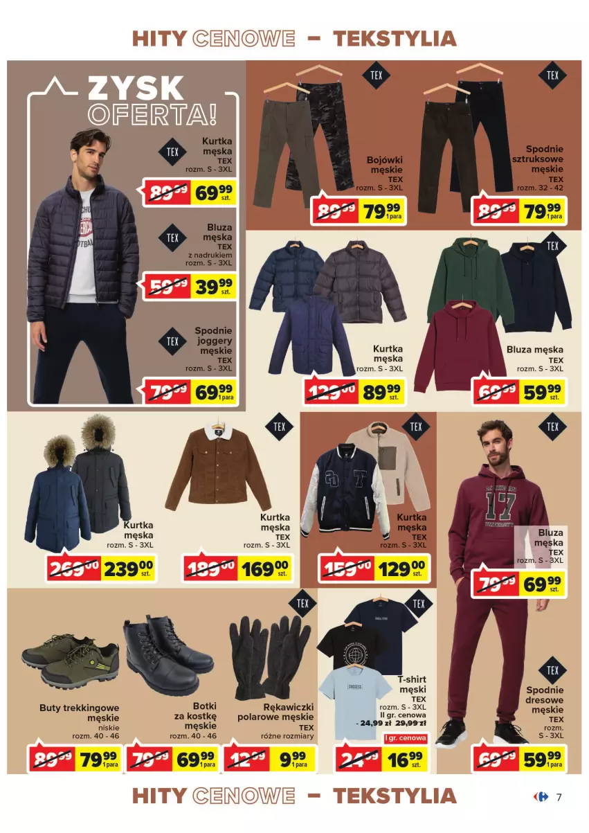 Gazetka promocyjna Carrefour - Gazetka Modowe hity cenowe - ważna 18.10 do 29.10.2022 - strona 7 - produkty: Bluza, Botki, Buty, Dres, Kurtka, Spodnie, Spodnie dresowe, Spodnie sztruksowe, T-shirt