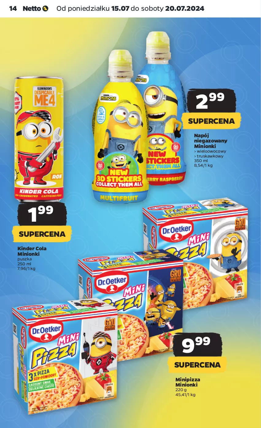 Gazetka promocyjna Netto - Artykuły spożywcze - ważna 15.07 do 20.07.2024 - strona 14 - produkty: Kinder, Napój, Napój niegazowany, Pizza