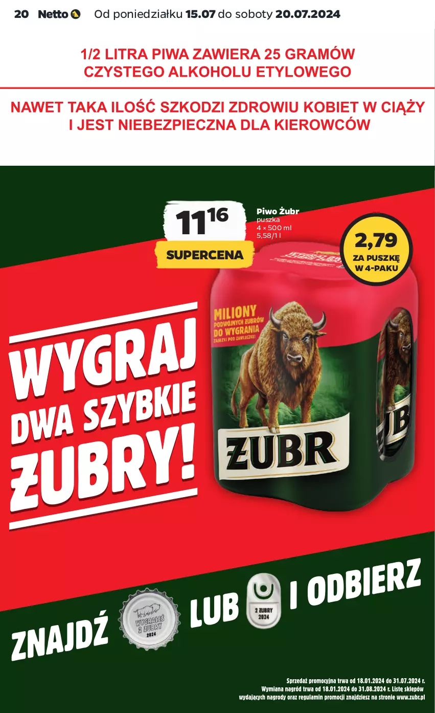 Gazetka promocyjna Netto - Artykuły spożywcze - ważna 15.07 do 20.07.2024 - strona 20 - produkty: Piwo