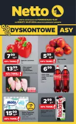 Gazetka promocyjna Netto - Artykuły spożywcze - Gazetka - ważna od 20.07 do 20.07.2024 - strona 1 - produkty: Kurczak, Papier, Filet z piersi kurczaka, Papryka czerwona, Papryka, Coca-Cola, Papier toaletowy, Nektarynka, Mola, Fanta, Sprite, Nektar, Mleko, Fa