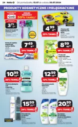 Gazetka promocyjna Netto - Artykuły spożywcze - Gazetka - ważna od 20.07 do 20.07.2024 - strona 24 - produkty: Naturell, Palmolive, Listerine, Aquafresh, Dezodorant, Pasta do zębów, Wilkinson Sword, Dove, Szynka, Płyn do płukania, Mola, Chusteczki, Szampon, Podpaski, Maszynka, Maszynka do golenia, Naturella