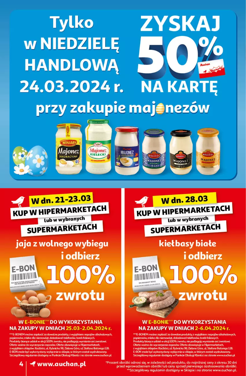 Gazetka promocyjna Auchan - Wielkanoc z najlepszej cenie! Część 2. Supermarket Auchan - ważna 21.03 do 30.03.2024 - strona 4 - produkty: Fa, Majonez, Papier, Ser, Sezam, Telefon