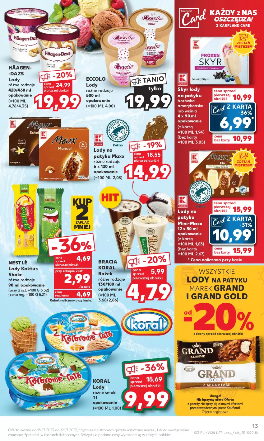 Gazetka promocyjna Kaufland - Gazetka tygodnia - ważna 13.07 do 19.07.2023 - strona 13 - produkty: Borówka, Borówka amerykańska, Gra, Kaktus, Lody, Nestlé, Waga