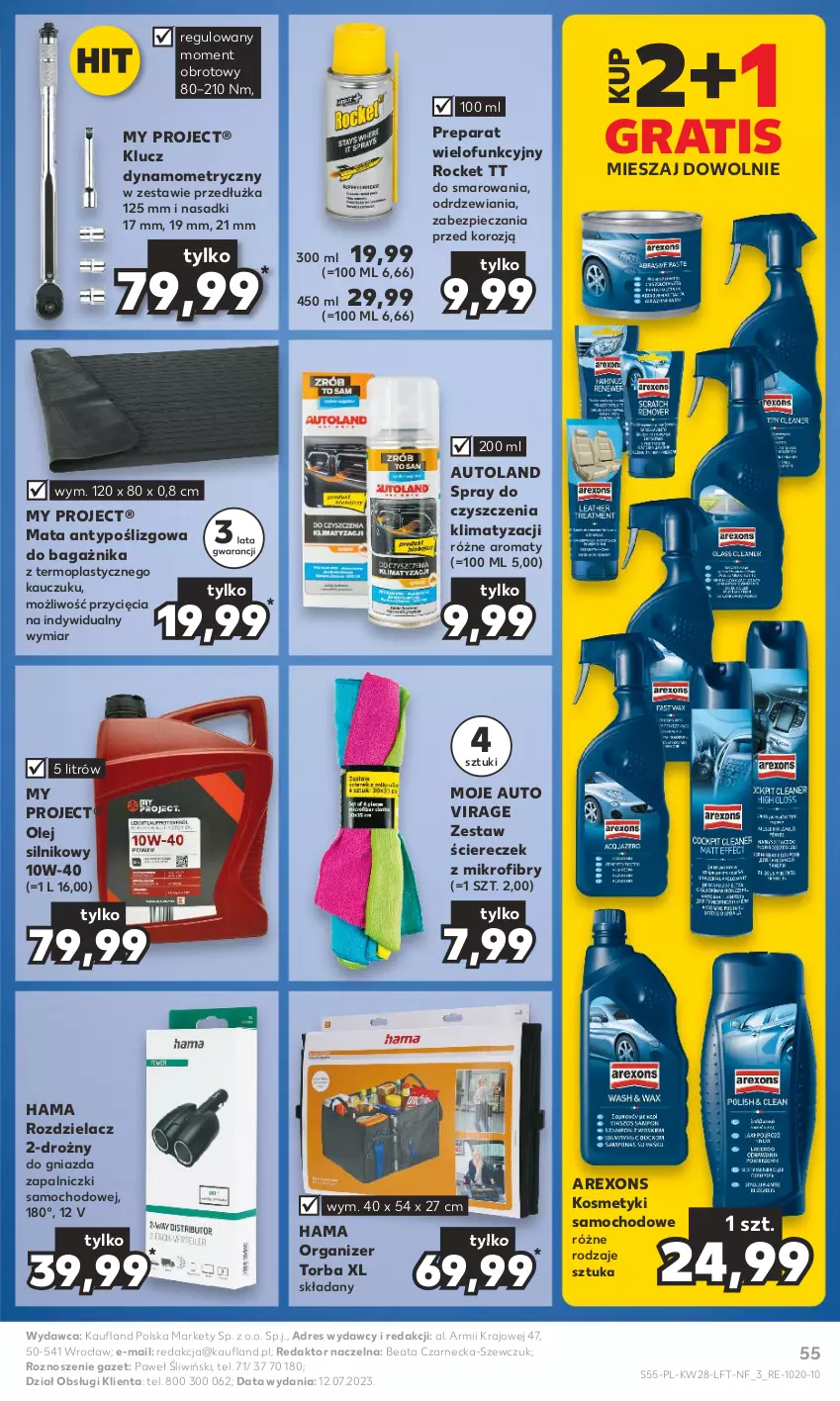 Gazetka promocyjna Kaufland - Gazetka tygodnia - ważna 13.07 do 19.07.2023 - strona 55 - produkty: Dres, Gra, Hama, Moje Auto, Mop, O Bag, Olej, Olej silnikowy, Organizer, Piec, Spray do czyszczenia, Torba