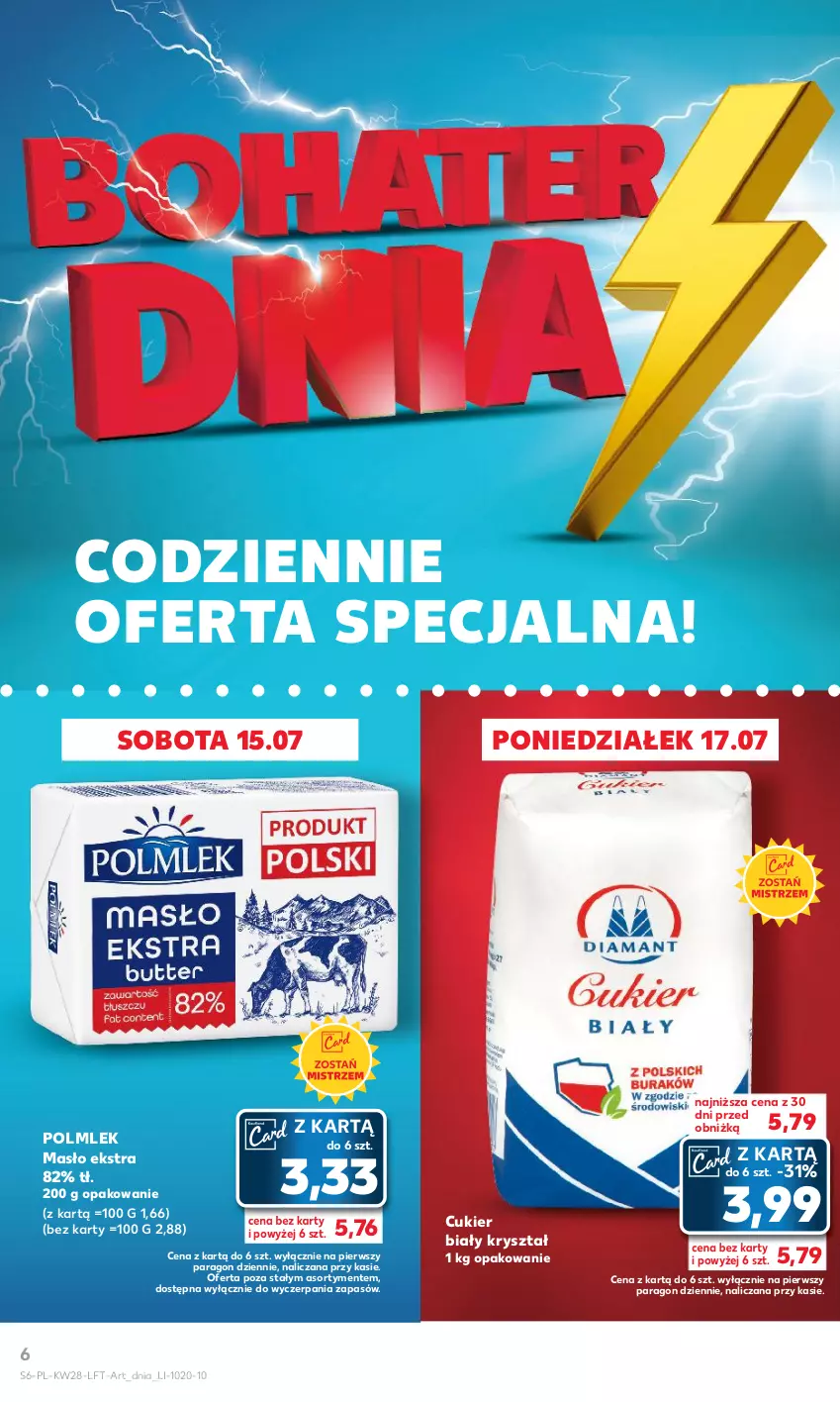 Gazetka promocyjna Kaufland - Gazetka tygodnia - ważna 13.07 do 19.07.2023 - strona 6 - produkty: Cukier, Masło, POLMLEK