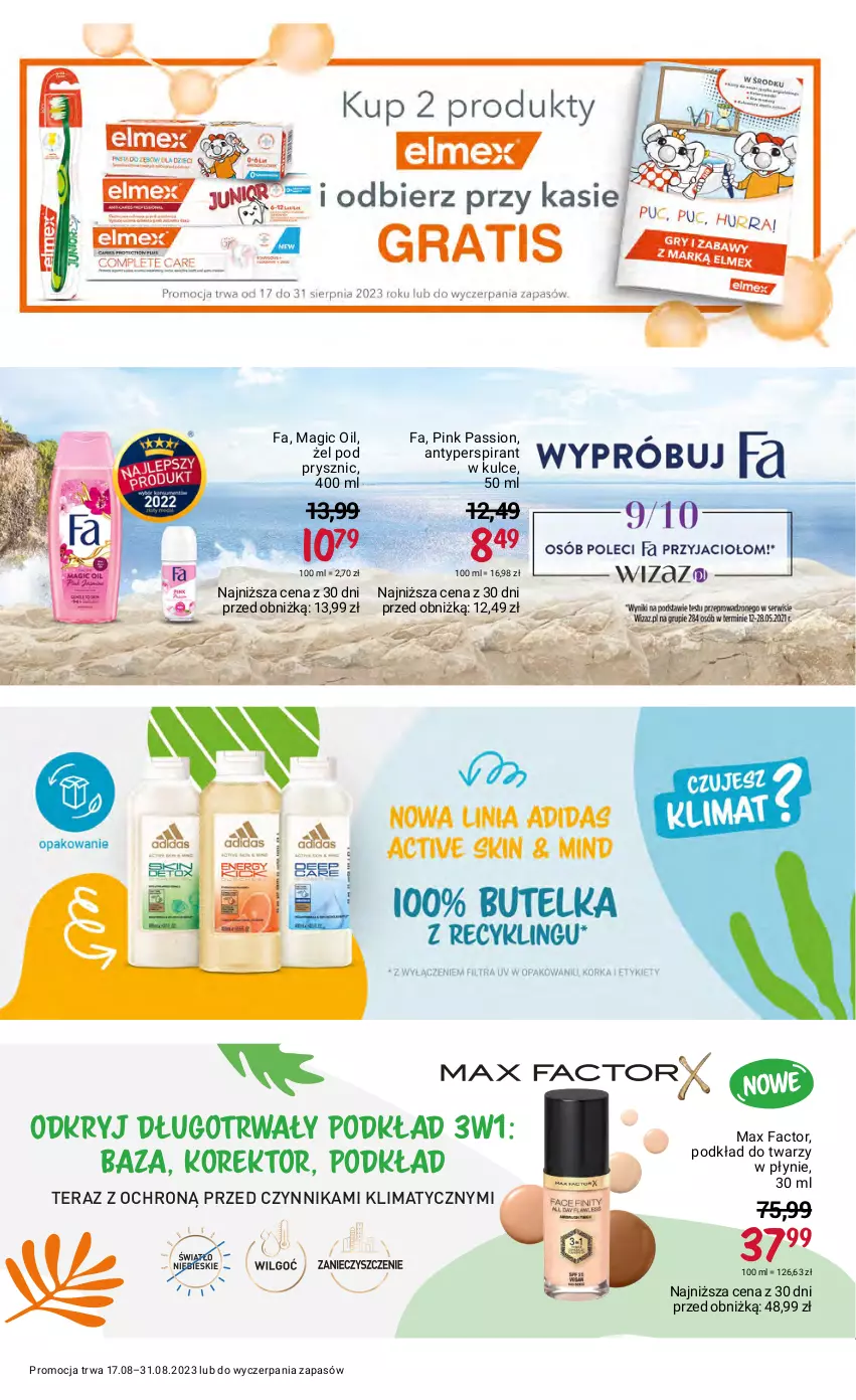 Gazetka promocyjna Rossmann - 17 sierpnia - ważna 17.08 do 31.08.2023 - strona 14 - produkty: Antyperspirant, Fa, Max Factor, Podkład, Podkład do twarzy, Tera