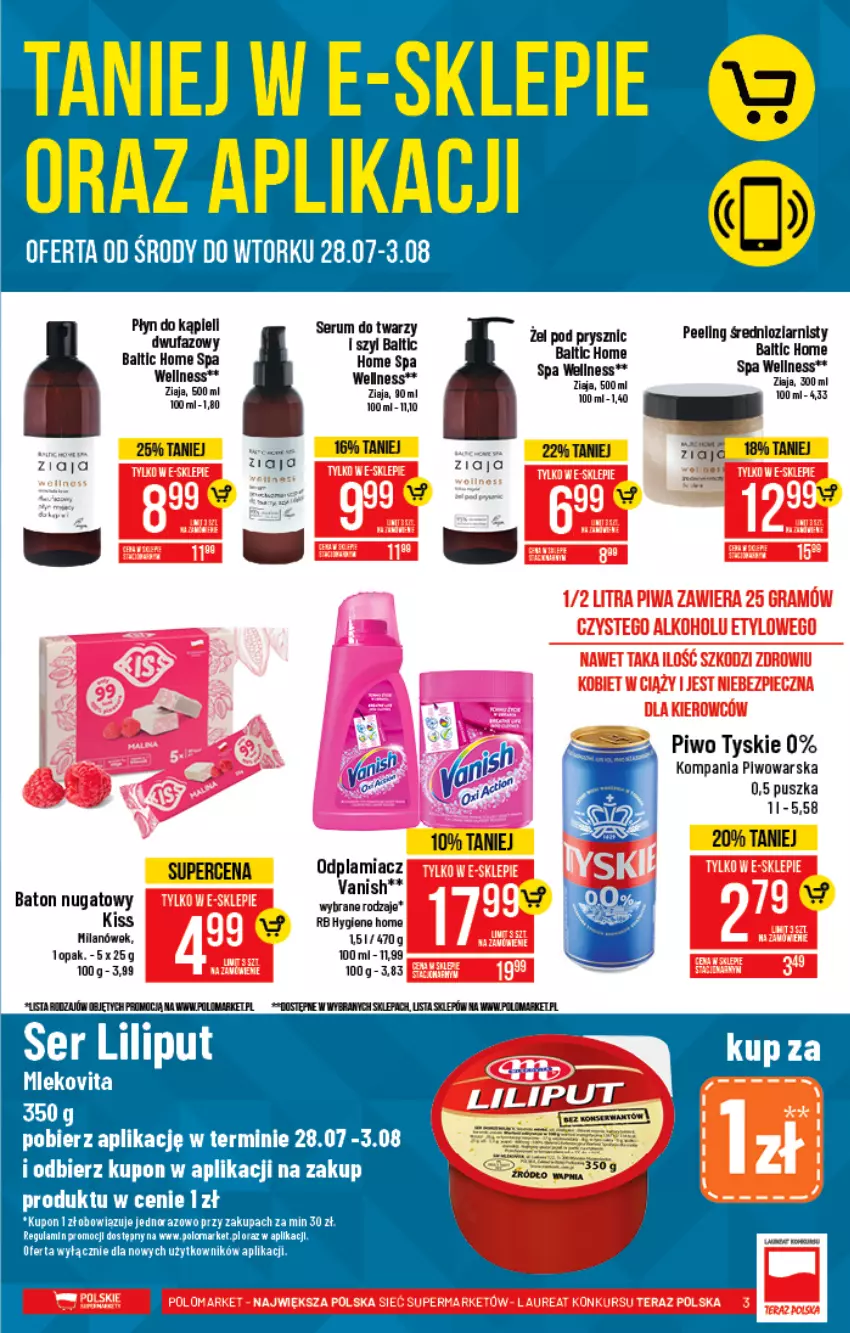 Gazetka promocyjna PoloMarket - Gazetka pomocyjna - ważna 28.07 do 03.08.2021 - strona 3 - produkty: Baton, Gra, Laur, Odplamiacz, Peeling, Piec, Piwa, Piwo, Rum, Ser, Serum, Serum do twarzy, Tera, Tyskie, Vanish, Ziaja