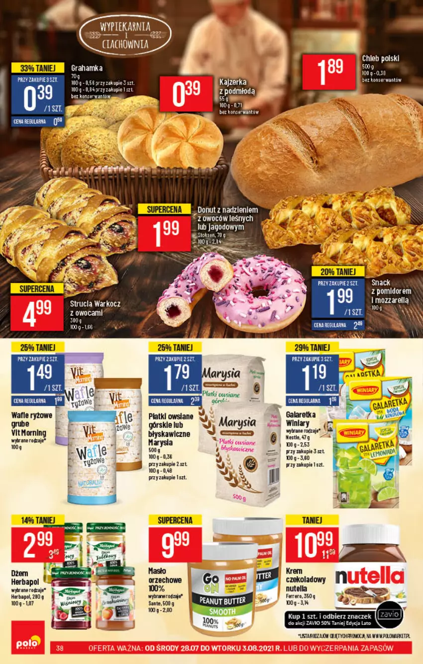 Gazetka promocyjna PoloMarket - Gazetka pomocyjna - ważna 28.07 do 03.08.2021 - strona 38 - produkty: Ferrero, Gala, Galaretka, Gra, Herbapol, Koc, LG, Nutella, Ryż, Wafle, Winiary