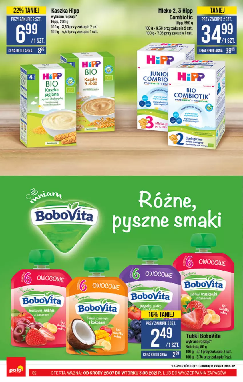 Gazetka promocyjna PoloMarket - Gazetka pomocyjna - ważna 28.07 do 03.08.2021 - strona 62 - produkty: BoboVita, HiPP, HP, Mleko, O nas