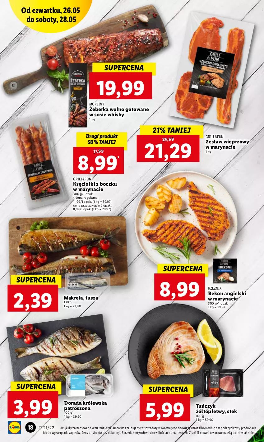 Gazetka promocyjna Lidl - GAZETKA - ważna 26.05 do 28.05.2022 - strona 18 - produkty: Beko, Grill, Morliny, Sos, Stek, Top, Tuńczyk, Tusz, Whisky