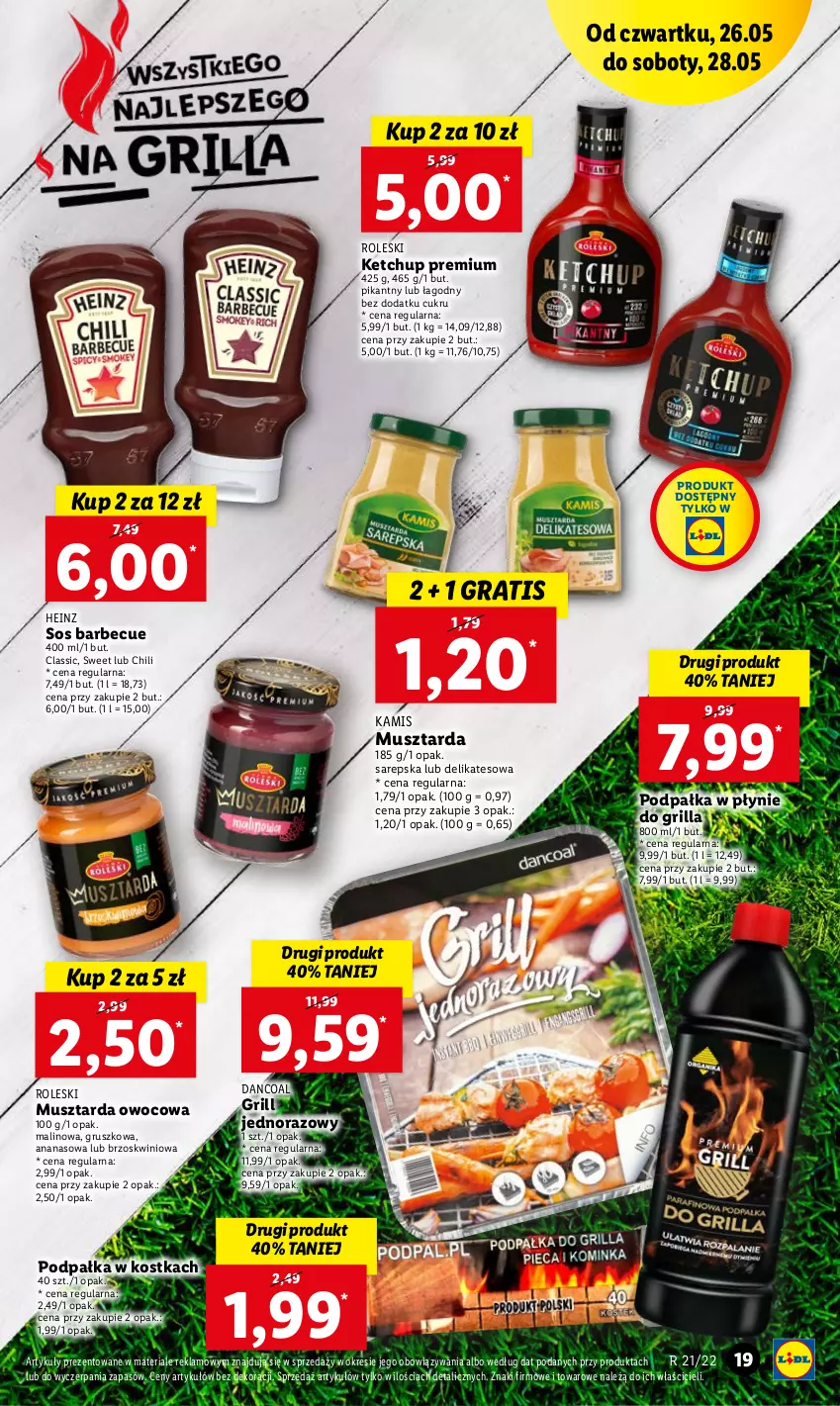 Gazetka promocyjna Lidl - GAZETKA - ważna 26.05 do 28.05.2022 - strona 19 - produkty: Ananas, Gra, Grill, Heinz, Kamis, Ketchup, Mus, Musztarda, Sos