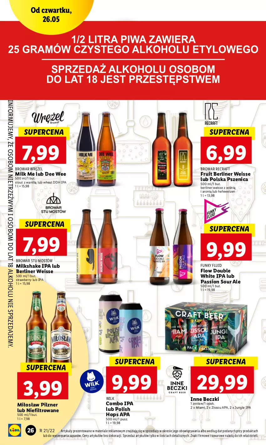 Gazetka promocyjna Lidl - GAZETKA - ważna 26.05 do 28.05.2022 - strona 26 - produkty: Anew, Desperados, Mango, Perła, Piwa, Piwo, Somersby, Tropical