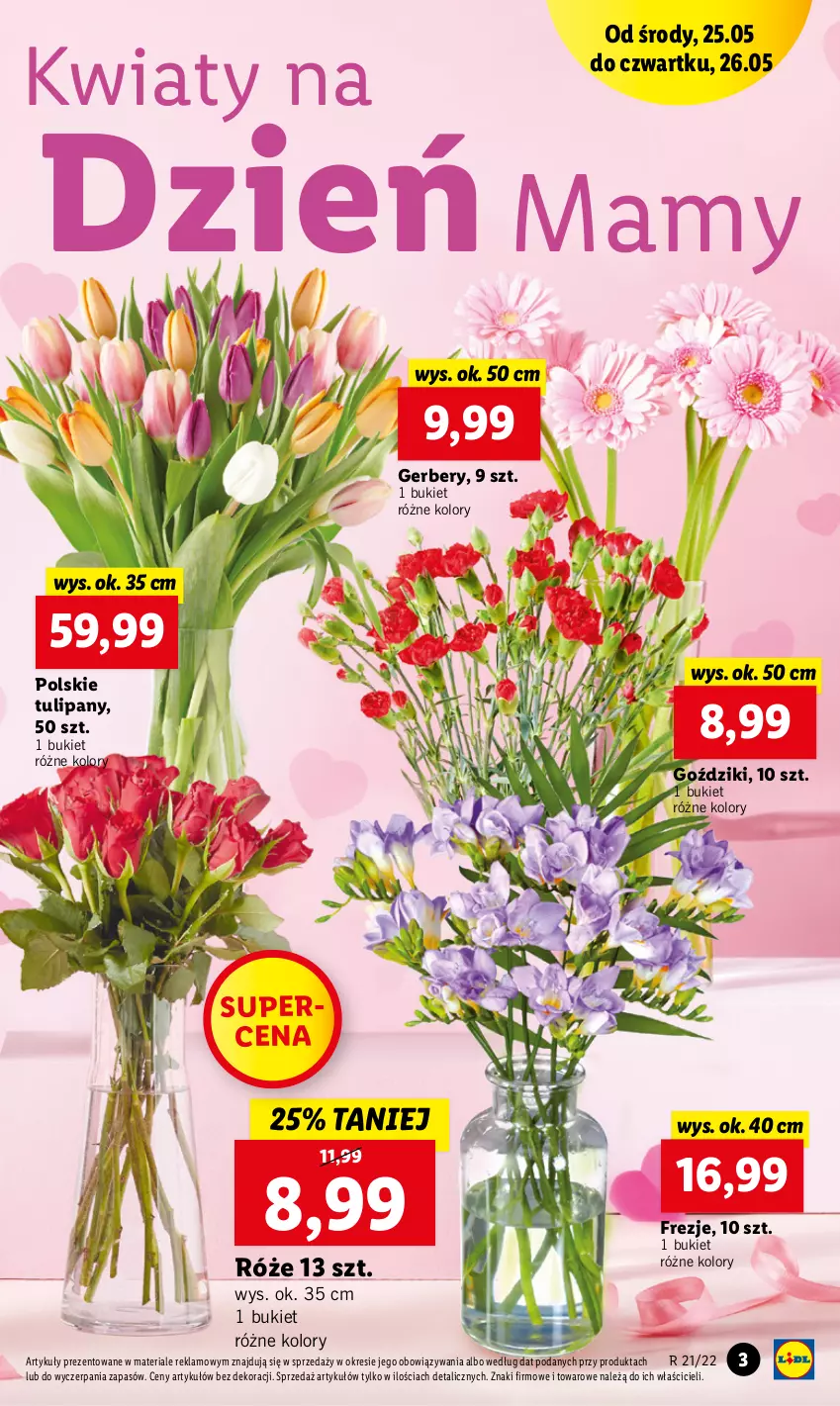 Gazetka promocyjna Lidl - GAZETKA - ważna 26.05 do 28.05.2022 - strona 3 - produkty: Bukiet, Gerber, Tulipan