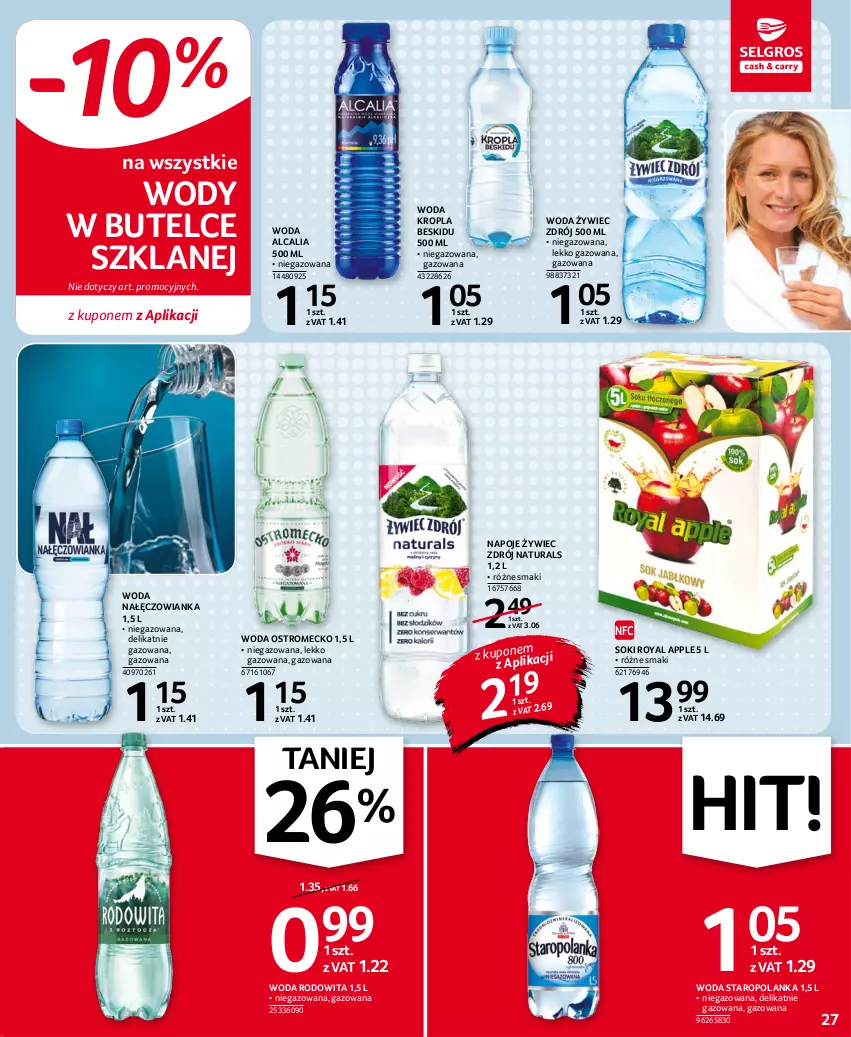 Gazetka promocyjna Selgros - Oferta spożywcza - ważna 14.10 do 27.10.2021 - strona 27 - produkty: Nałęczowianka, Napoje, Sok, Staropolanka, Woda