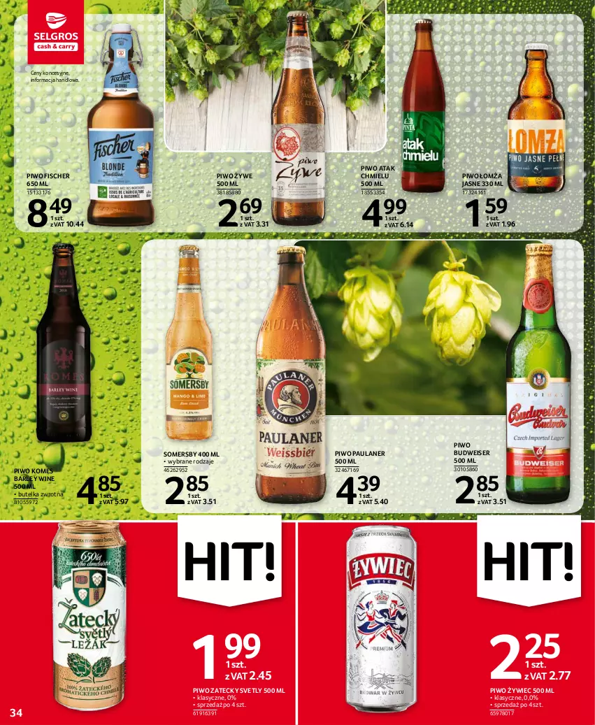 Gazetka promocyjna Selgros - Oferta spożywcza - ważna 14.10 do 27.10.2021 - strona 34 - produkty: Piwo, Ser, Somersby